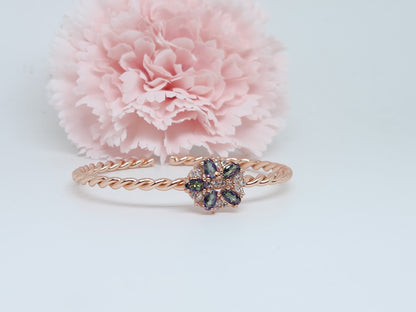 Floral Cluster Cuff Bangle