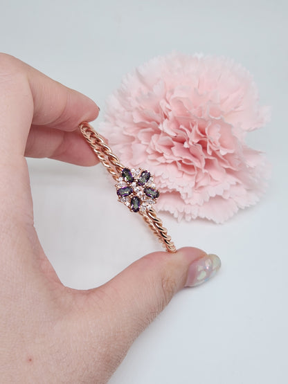 Floral Cluster Cuff Bangle