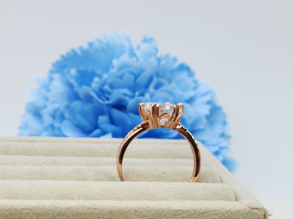 2 Carat Hexagonal Topaz Ring- Rose Gold