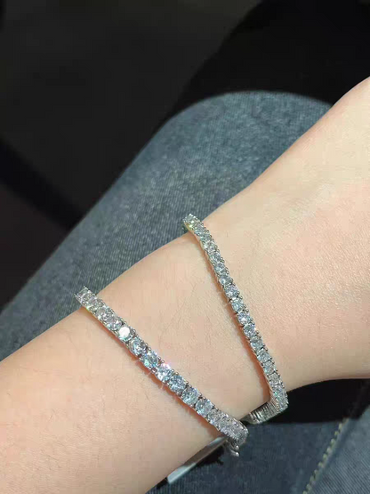Tennis Bracelet- 18K White Gold Plated
