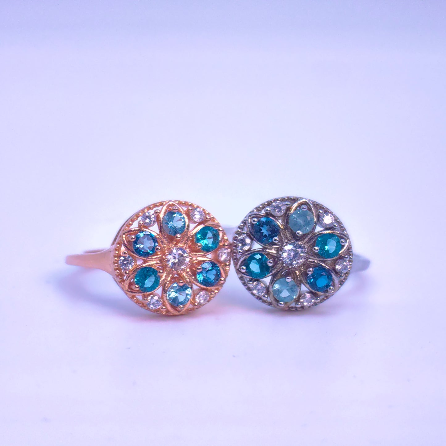 Winter Wreath Petite Gemstone Demi Fine S925 Mandala Ring