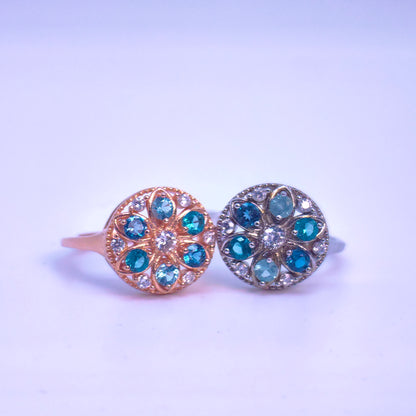 Winter Wreath Petite Gemstone Demi Fine S925 Mandala Ring