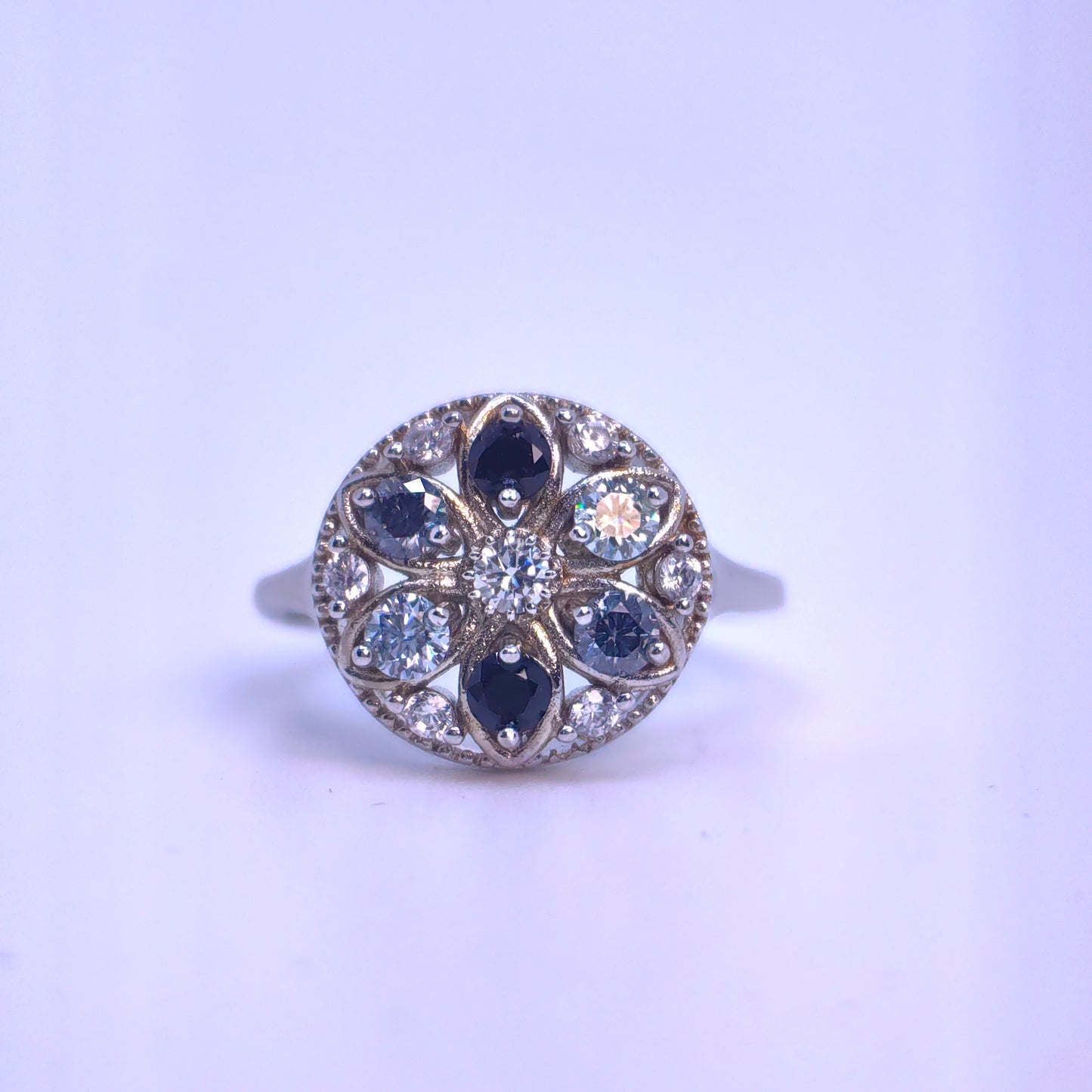 Winter Wreath Petite Gemstone Demi Fine S925 Mandala Ring