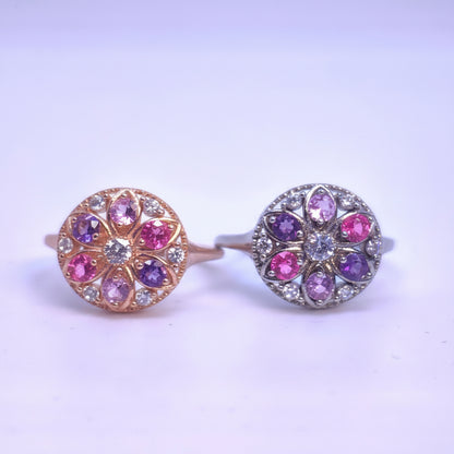 Winter Wreath Petite Gemstone Demi Fine S925 Mandala Ring