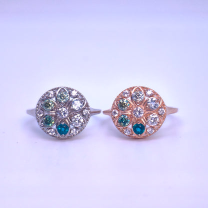 Winter Wreath Petite Gemstone Demi Fine S925 Mandala Ring