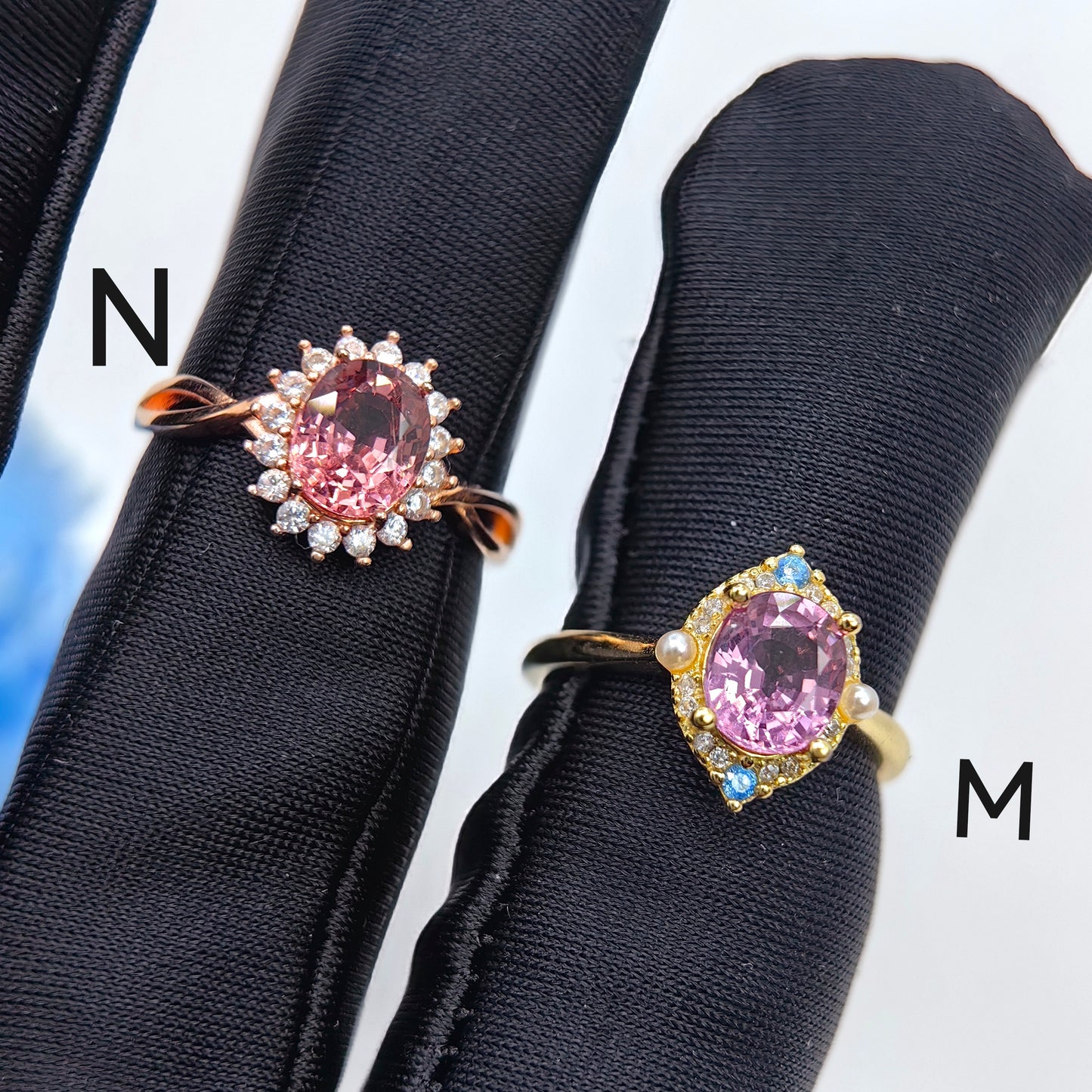 Natural Malaya Garnet Oval Shape Gemstone S925 Gold Vermeil Rings