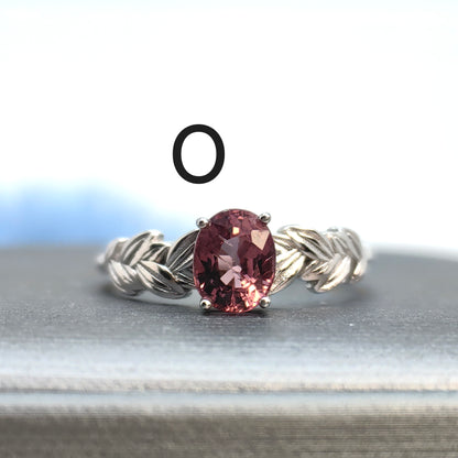 Natural Malaya Garnet Oval Shape Gemstone S925 Gold Vermeil Rings