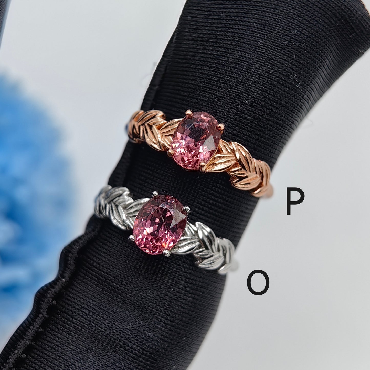 Natural Malaya Garnet Oval Shape Gemstone S925 Gold Vermeil Rings