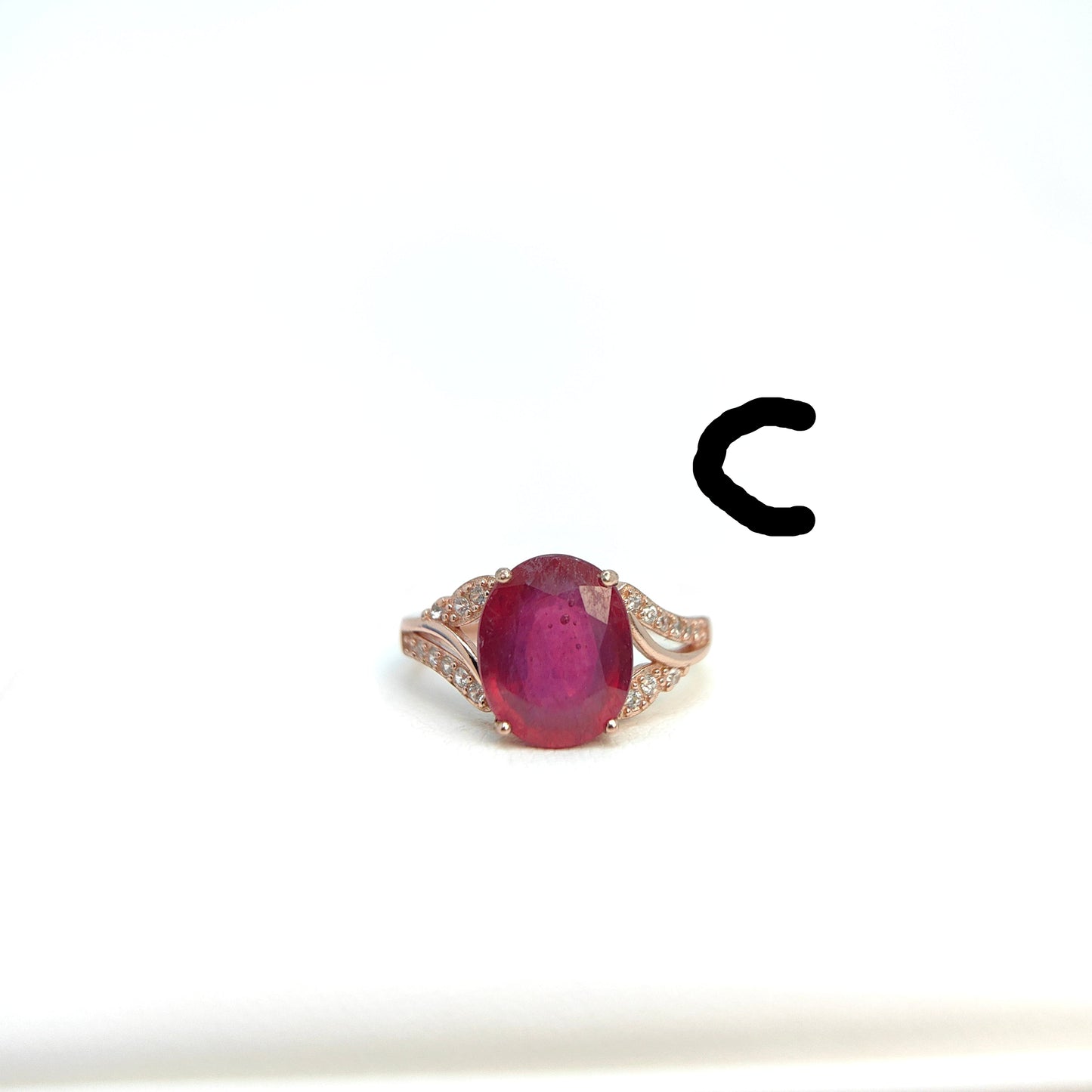 Chonky Treated Red Ruby Oval Statement Demi Fine