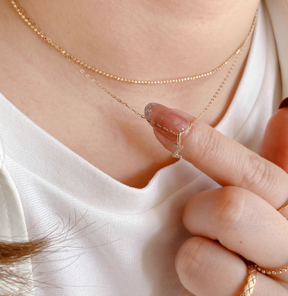 Icy Mini Alphabet Initial Charm Pendant in 14K Yellow Gold