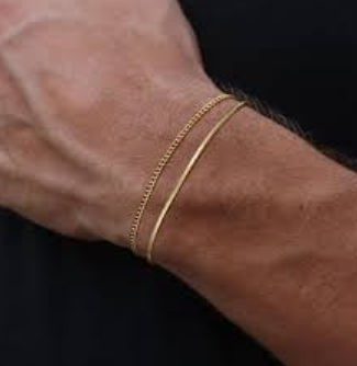 SOLID 14K Yellow Gold Petite Wheat Chain Dainty Bracelet