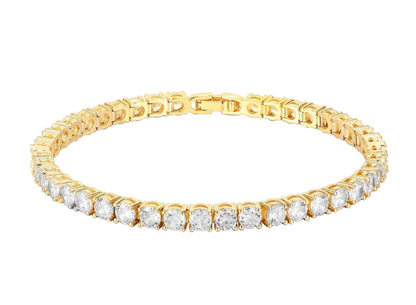 White Moissanite 3mm Round Tennis Bracelet