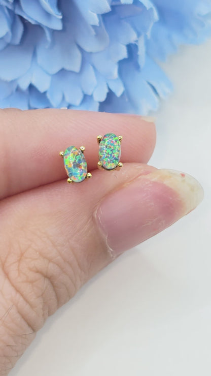 Australian Opal Screwback Studs