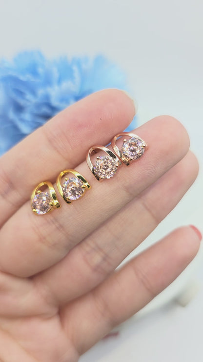 Peach Pink Infinity Cut Moissanite Studs