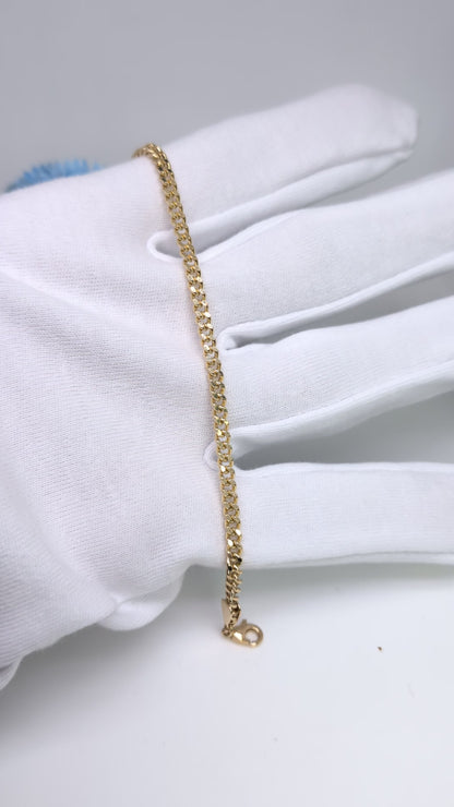 18K Yellow Gold Curb Chain Bracelet (Hollow)