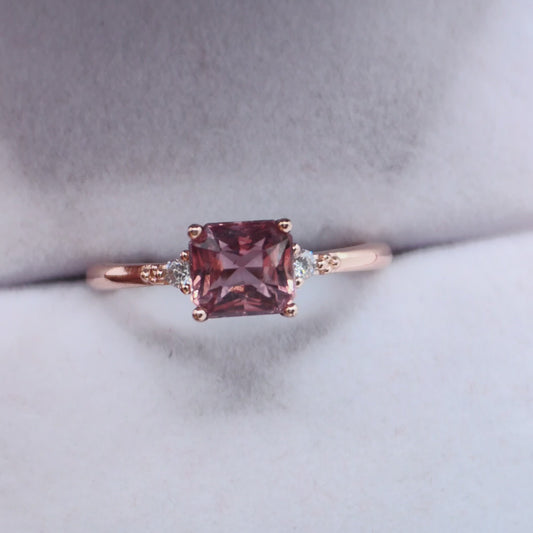 Natural Pink Tourmaline Gem Ring