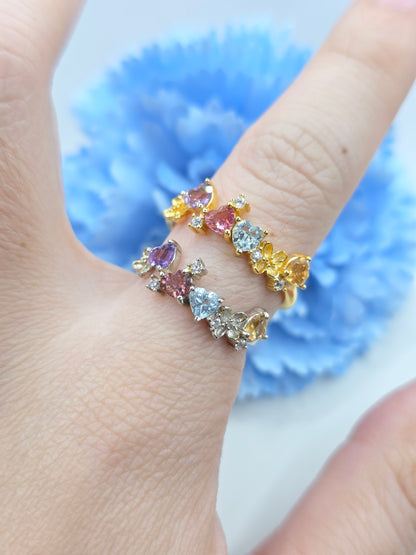 Floral Cluster Gem Ring