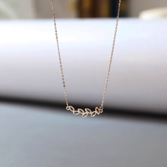 Gaia - Leafy Necklace 14K Solid Yellow Gold