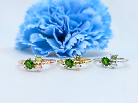 Cluster Gemstone Demi Fine Ring- Tess