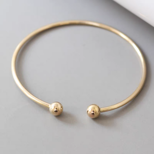 O Cuff Bangle- Solid 10K Yellow Gold