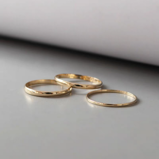 Classic Couple Ring Band- 14k solid yellow gold