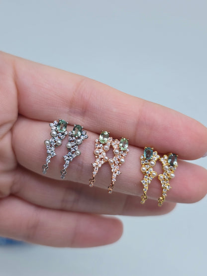 Mint Tourmaline Studs Dangle