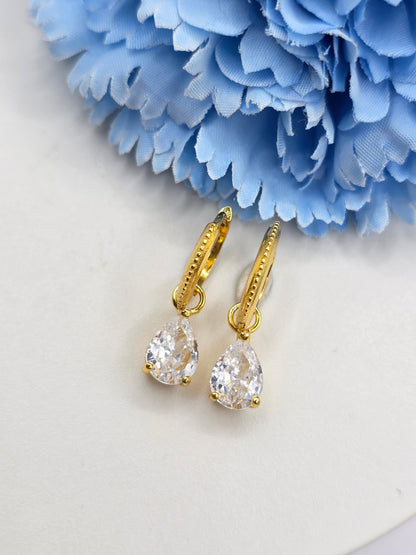 White Topaz Huggies