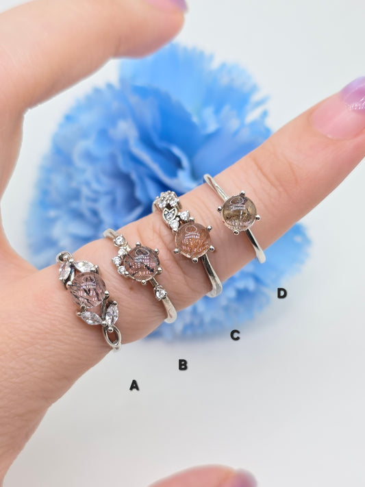 Super 7 Crystal Gold Plated on S925 Sterling Silver Ring