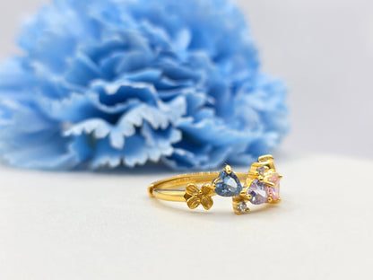 Floral Cluster Gem Ring