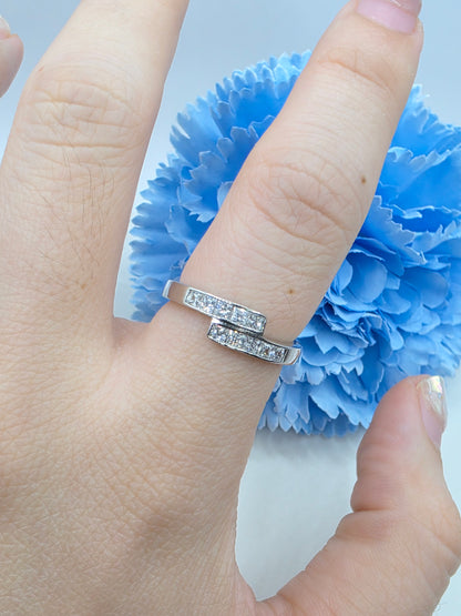 Bypass Stacker Ring- Princess cut