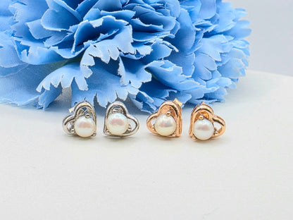 Heart Gemstone Studs