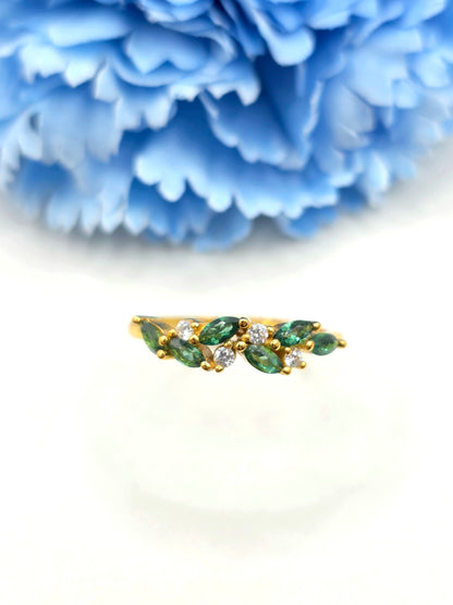 Lab Emerald Marquise Stacker Ring