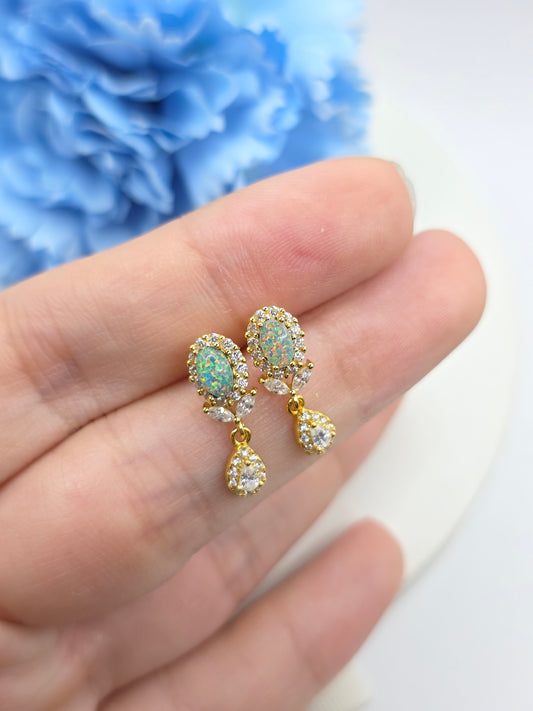 Australian Opal Dangle Earrings