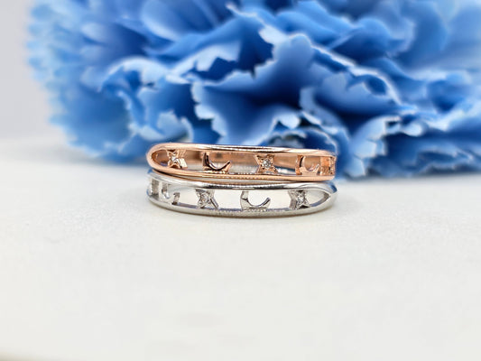 Crescent Star Stacker Ring