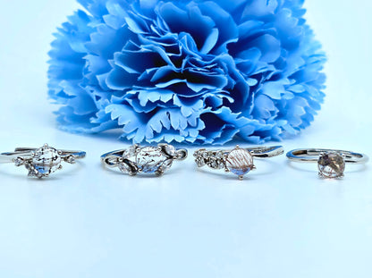 Super 7 Crystal Gold Plated on S925 Sterling Silver Ring