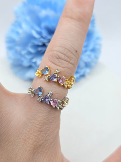 Floral Cluster Gem Ring