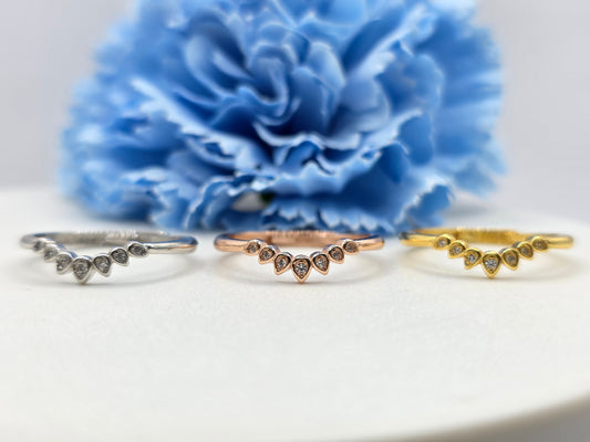 Chevron stacker Ring- Halia