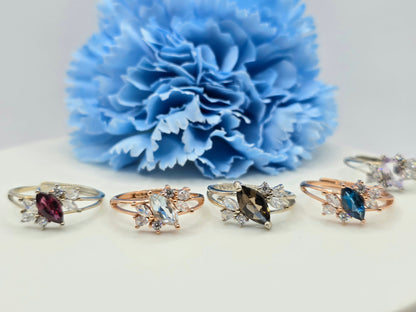 Luna// Gemstone cluster ring
