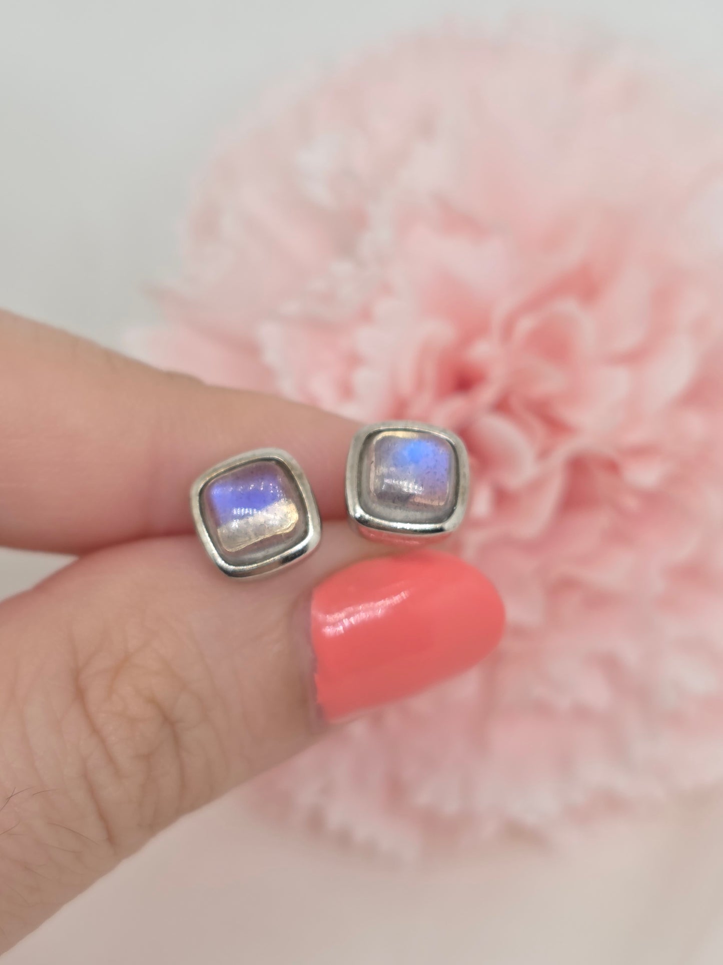 Labradorite Bezel Studs