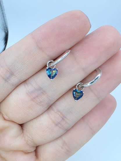 Riley- Heart Gemstones Huggies