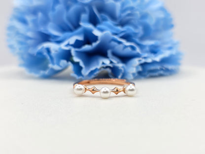 Dainty Pearl Stacker Ring