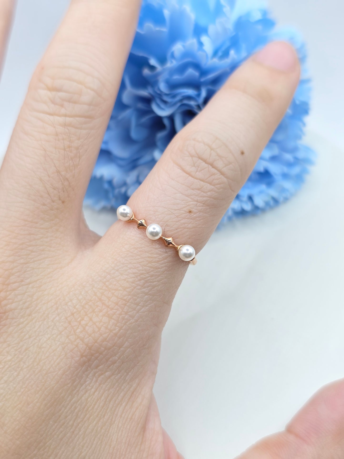 Dainty Pearl Stacker Ring