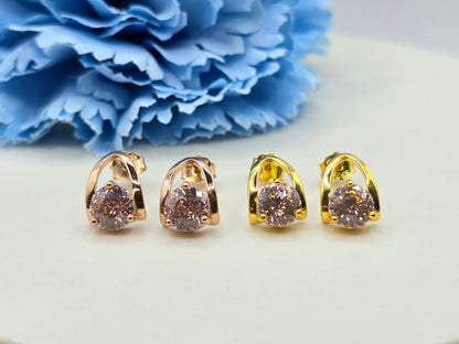 Peach Pink Infinity Cut Moissanite Studs