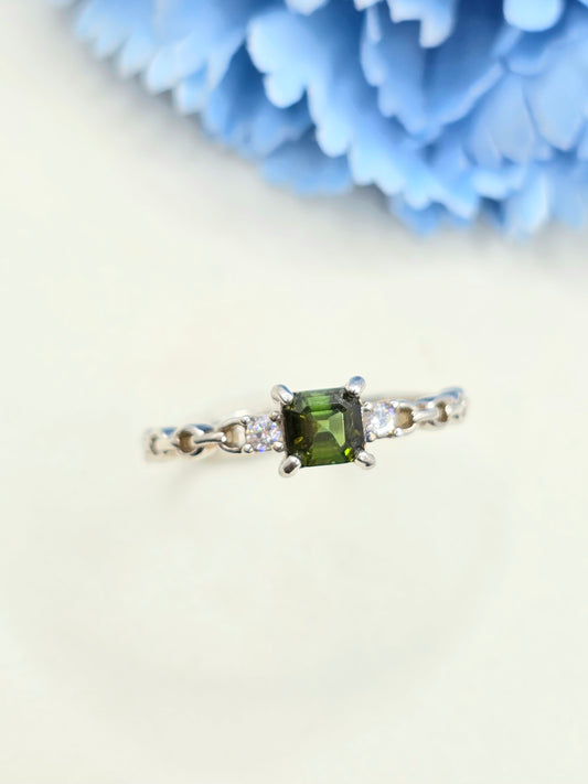 Ascher Cut Tourmaline Ring