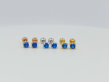 Dainty Sapphire Screwback Studs