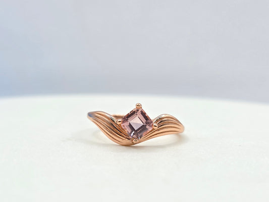 Asscher Cut Pink Tourmaline Ring