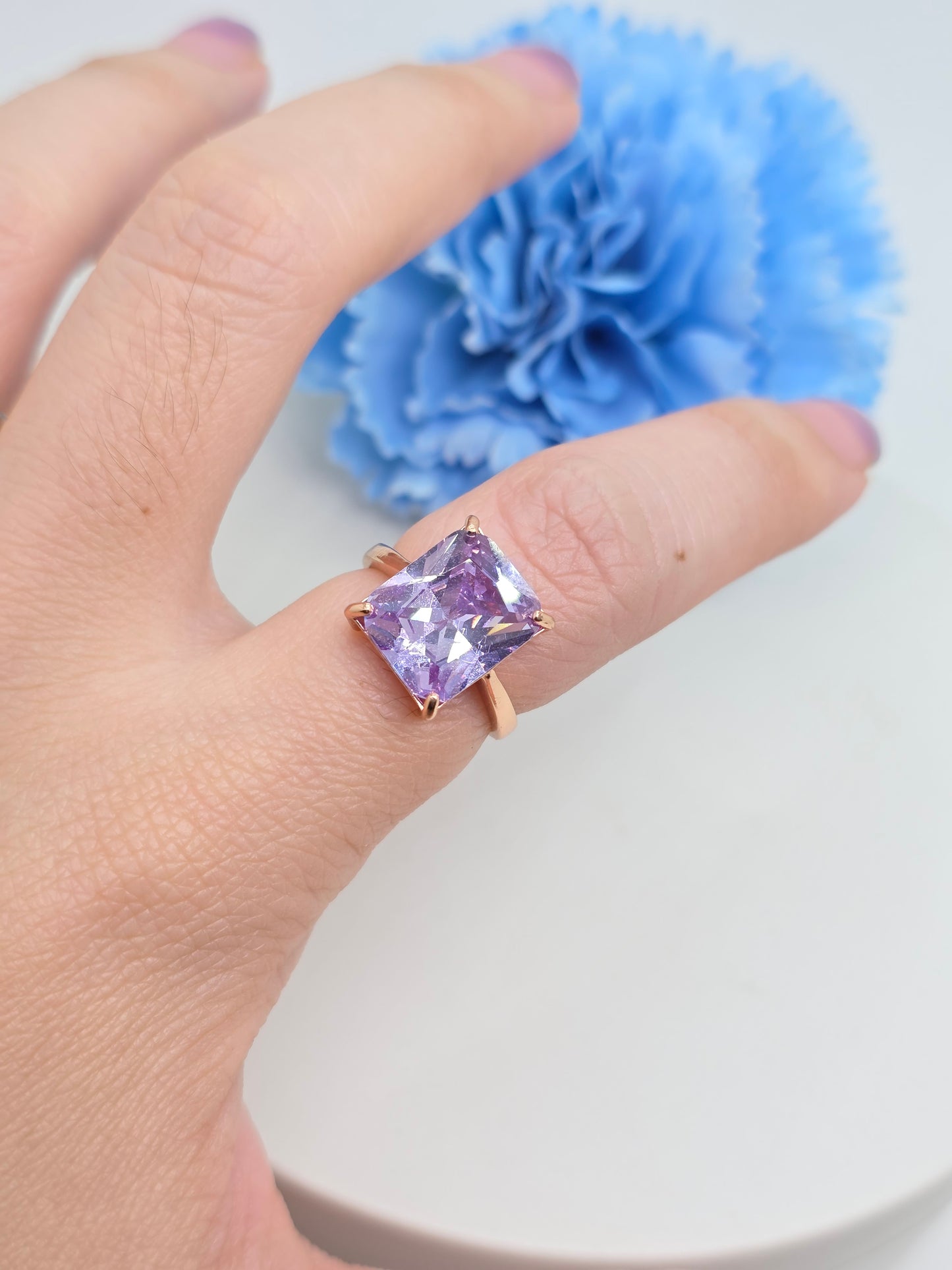 5 carat Lilac Radiant Ring