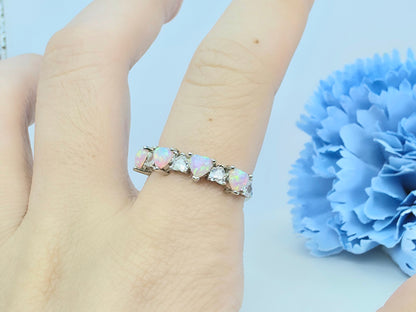 Heart Opal Stacker Ring