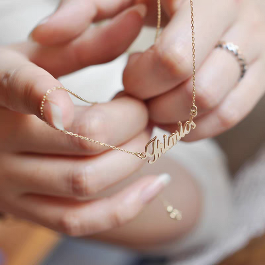 14K/ 18K  Solid Gold Name Customisation Necklace