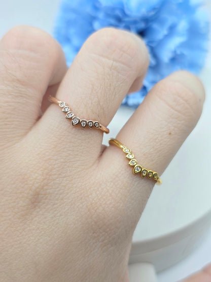 Chevron stacker Ring- Halia